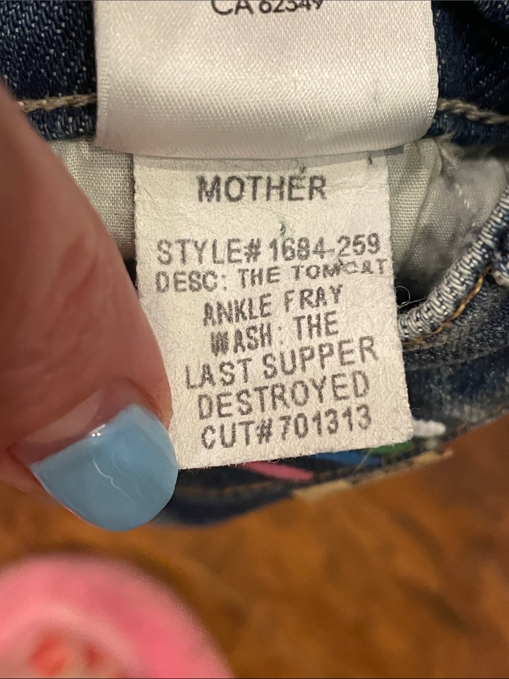 MOTHER Superior The Tomcat Ankle Fray The Last Supper Rainbow Patch Jean Size 28 - Picture 10 of 15